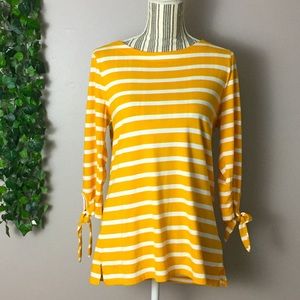 Old Navy white & yellow striped sz M shirt